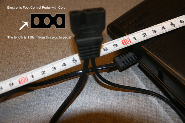 sewing machine foot speed control pedal with cord