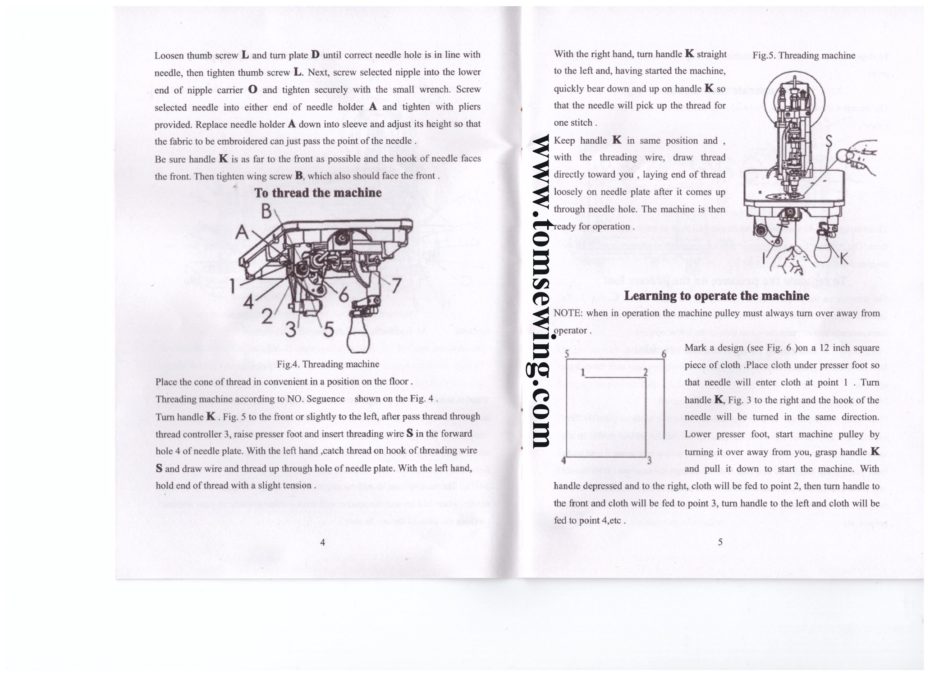 AXIS 10-1 chainstitch embroidery machine operation instruction parts manual 